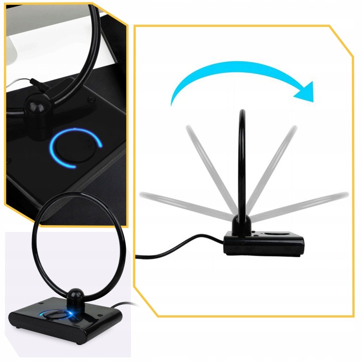 ANTENA DO TV NAZIEMNEJ POKOJOWA DVBT TV FHD 4K MUX-8 LTE WZMACNIACZ SYGNAŁU Kod producenta Antena wewnętrzna czarna aktywna mocny sygnał